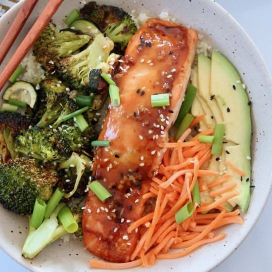 Whole30 Teriyaki Salmon Bowl - Recipe photo by Bowls Are The New Plates