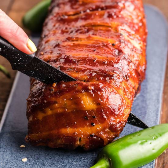 Smoked Bacon Wrapped Sausage Roll - Recipe photo by BBQing With The Nolands
