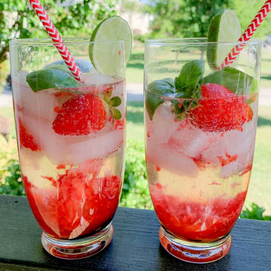 A Refreshing Strawberry Gin Smash! - Recipe photo by NotEntirelyAverage