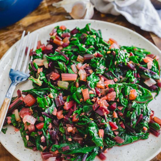Simple Sautéed Greens - Recipe photo by Running to the Kitchen