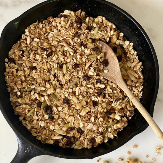 10 Minute Stove Top Granola - Recipe photo by jonnakeohane