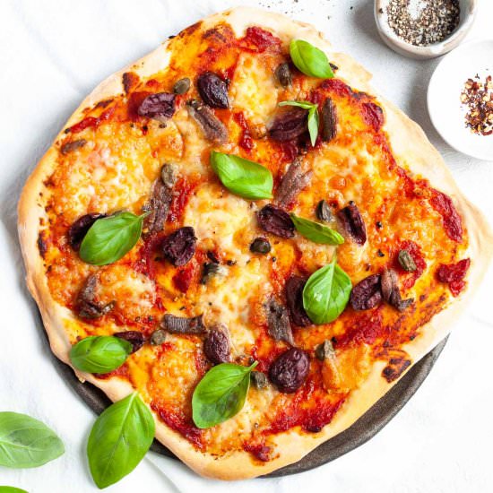 Pizza Puttanesca - Recipe photo by Mrs Jones Kitchen