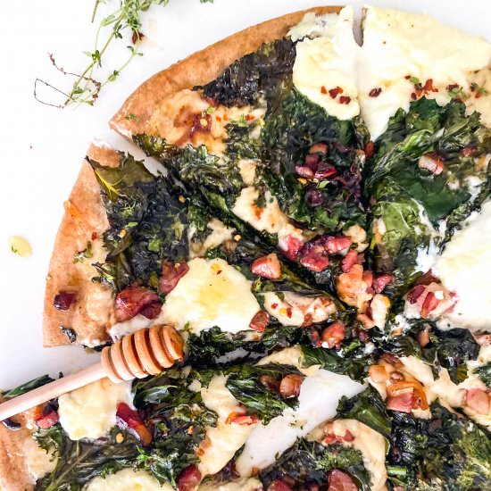 Hot Honey Kale & Ricotta Pizza - Recipe photo by Nictastingspoon