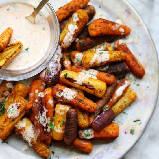 Roasted Rainbow Carrots - Recipe photo by Delightful Mom Food