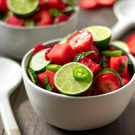 Vegan Watermelon Salad - Recipe photo by FoodborneWellness