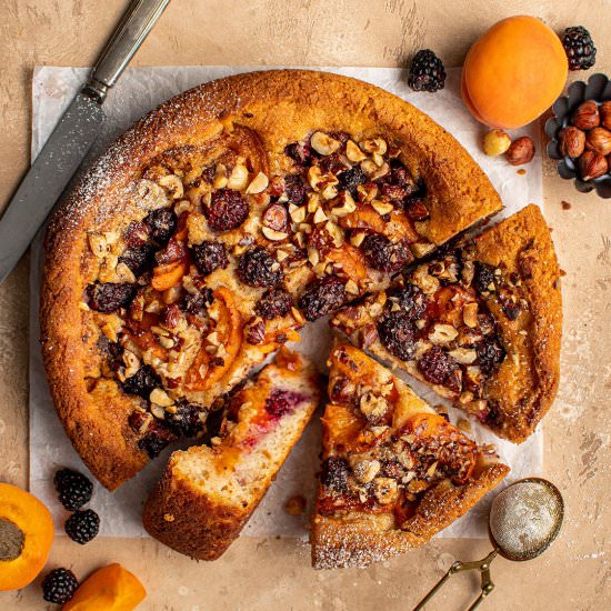 Blackberry apricot buckle cake - Recipe photo by cherryonmysundae