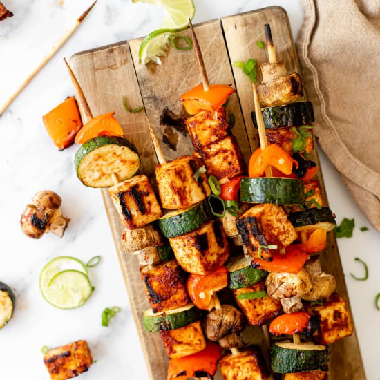 Grilled Barbecue Tofu Skewers - Recipe photo by greenseggsandyams