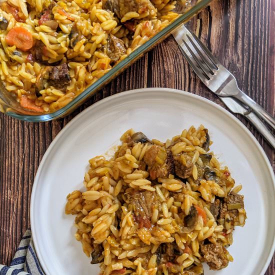 Beef and Orzo Pasta Casserole - Recipe photo by mamazilla