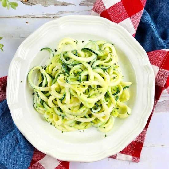 Alfredo Zucchini Noodles Recipe - Recipe photo by soapdeli