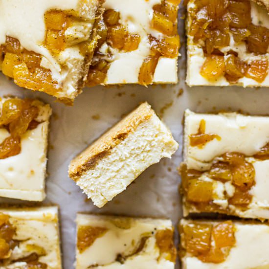 Pineapple Cheesecake Bars - Recipe photo by gatheredatmytable