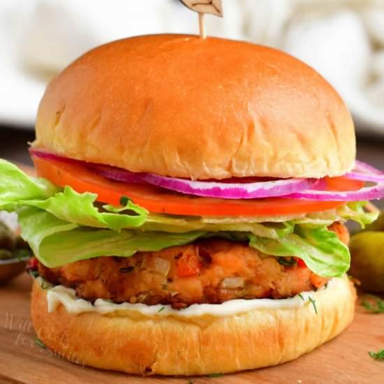 Grilled Salmon Burgers - Recipe photo by WillCookForSmiles