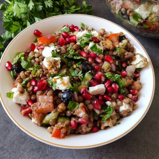 Mediterranean lentil salad - Recipe photo by greenbowl2soul