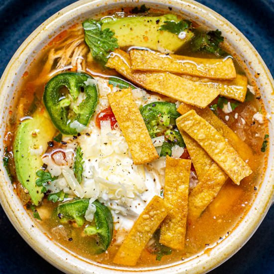 Instant Pot Chicken Tortilla Soup - Recipe photo by Flavor Mosaic