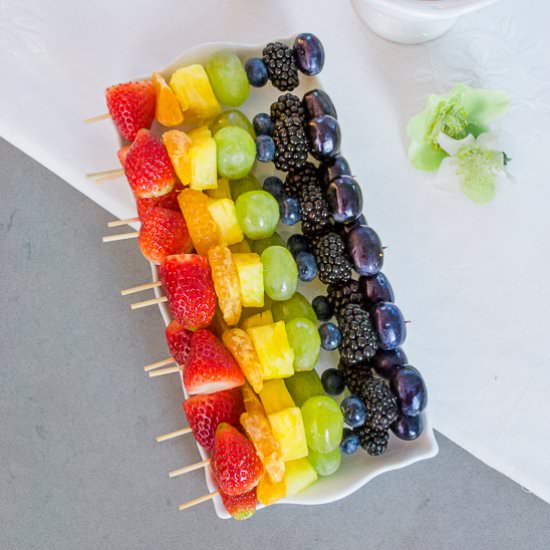 Rainbow Fruit Skewers - Recipe photo by House of Elyn Ryn