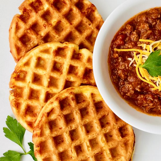 Keto Cornbread Chaffles - Recipe photo by theshortordercook