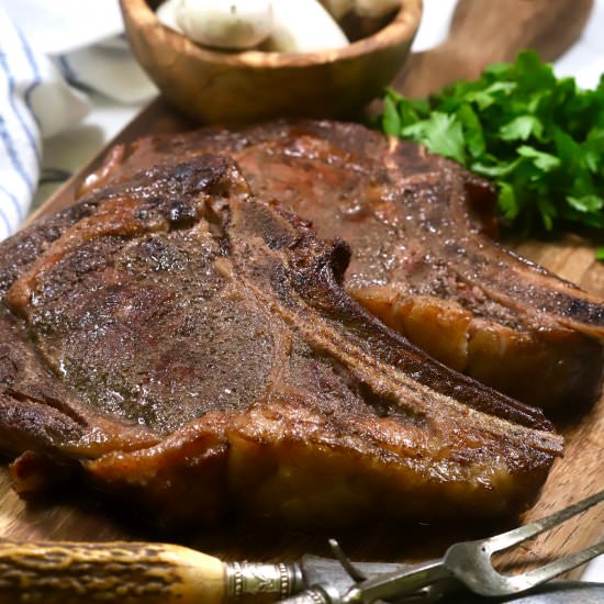 Smoked Ribeye Steak - Recipe photo by Grits and Pinecones