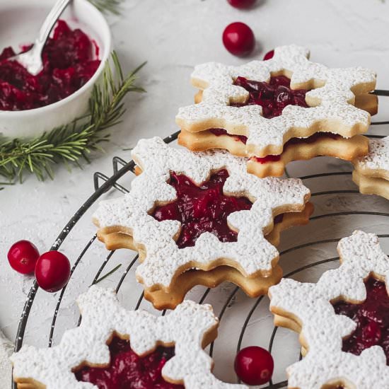 Cranberry Linzer Cookies - Recipe photo by barleyandsage