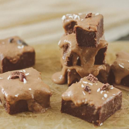 Raw Cacao Brownies with Tahini Miso - Recipe photo by sweeterthanoats