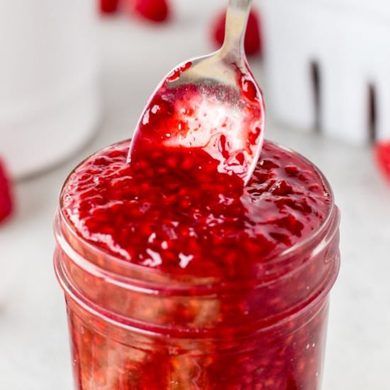 Easy Homemade Raspberry Sauce - Recipe photo by noshingwiththenolands