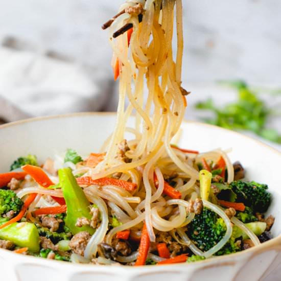 AIP Sweet Potato Noodle Stir Fry - Recipe photo by healmedelicious