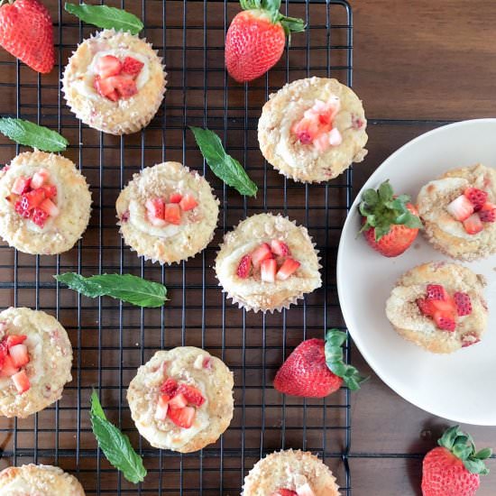 Strawberry Rhubarb Cream Cheese Muffins - Recipe photo by windingcreekranch