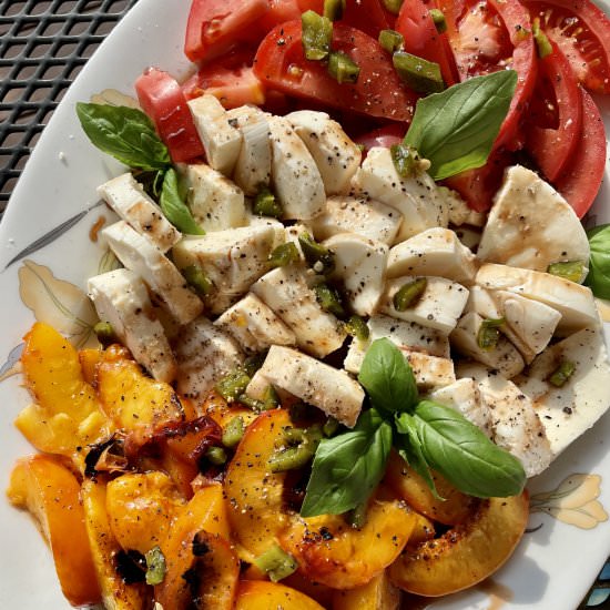 Grilled Nectarine Caprese Salad - Recipe photo by onthebias