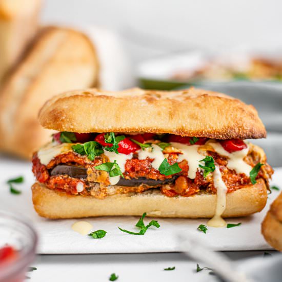 Eggplant "Parm" Sandwich - Recipe photo by tastythriftytimely