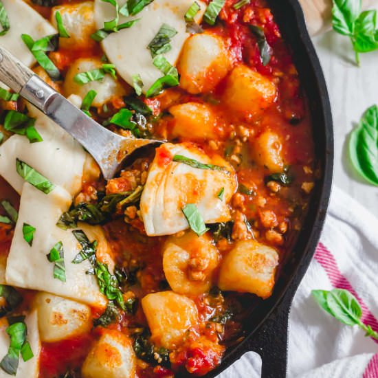 Baked Cauliflower Gnocchi Skillet - Recipe photo by Running to the Kitchen