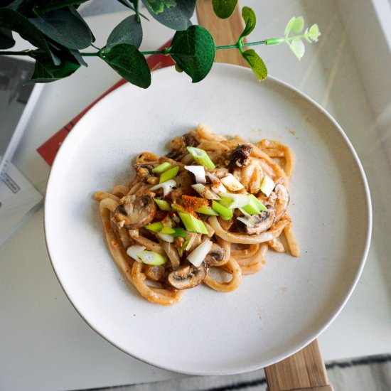 Mushroom Doenjang Carbonara - Recipe photo by fitsianfoodlife
