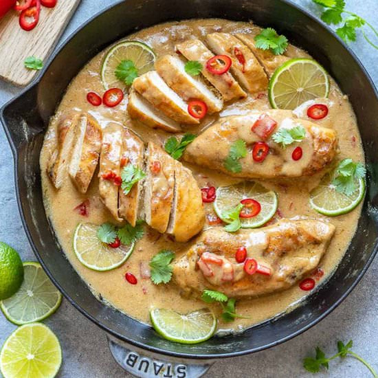 CREAMY COCONUT LIME CHICKEN - Recipe photo by healthyfitnessmeals