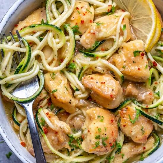 CHICKEN SCAMPI WITH ZOODLES - Recipe photo by healthyfitnessmeals