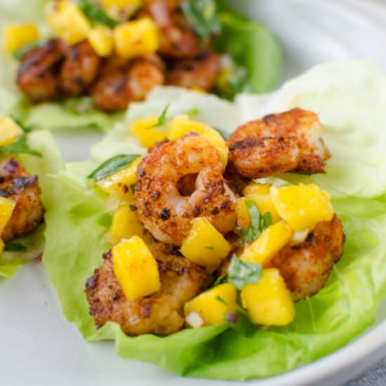 Blackened Shrimp Lettuce Wraps - Recipe photo by fakeginger