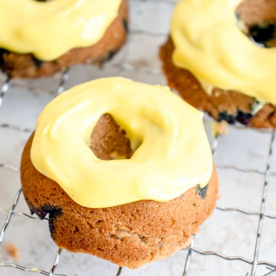 Blueberry Donuts with Lemon Glaze - Recipe photo by healmedelicious