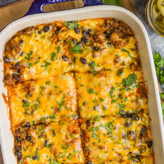 Beef Enchilada Casserole - Recipe photo by simplejoy