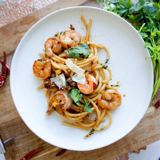 Tom Yum Pasta - Recipe photo by fitsianfoodlife