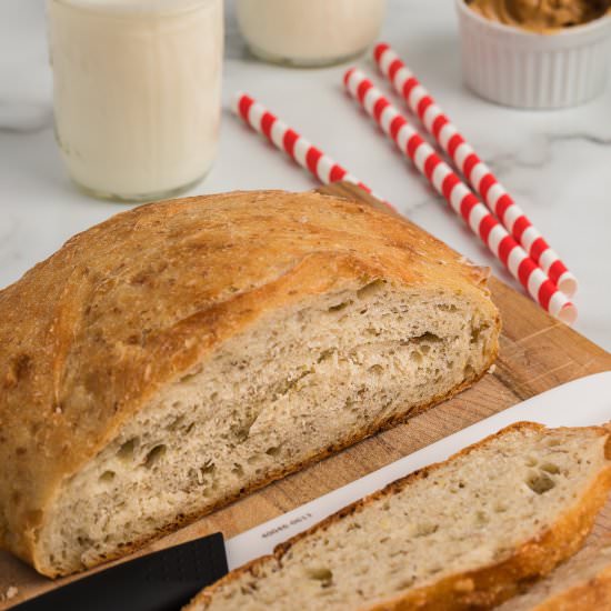 No-Knead Flaxseed Bread - Recipe photo by LifesLittleSweets