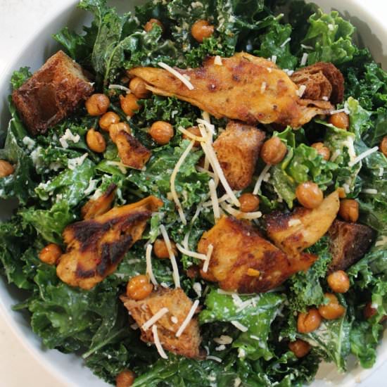 Vegan chicken Caesar Salad - Recipe photo by kneadtocook