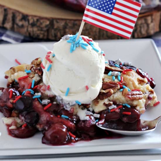 Red/White/Blueberry Dump Cake - Recipe photo by ReneesKitchenAdventures