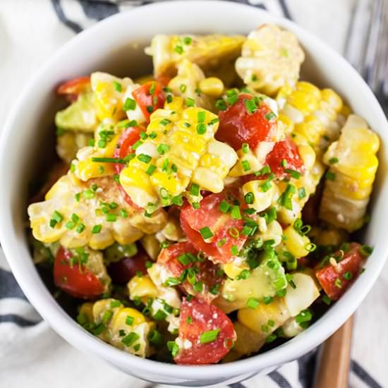 Grilled Corn Avocado Feta Salad - Recipe photo by therusticfoodie