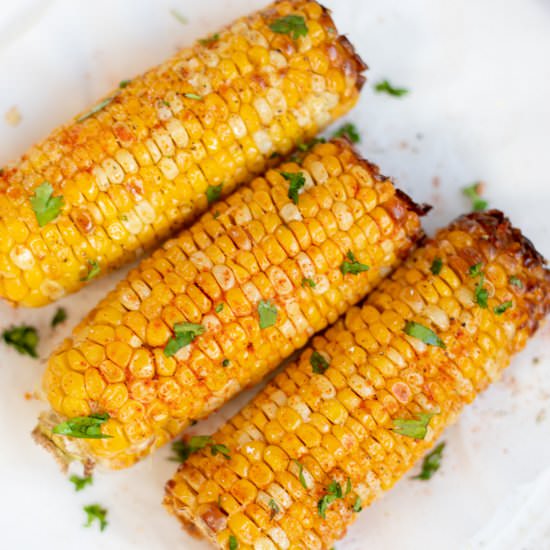 Spicy Air Fryer Corn on the Cob - Recipe photo by pipingpotcurry