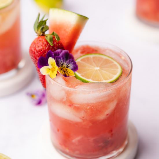 Watermelon Wine Spritzer - Recipe photo by afullliving