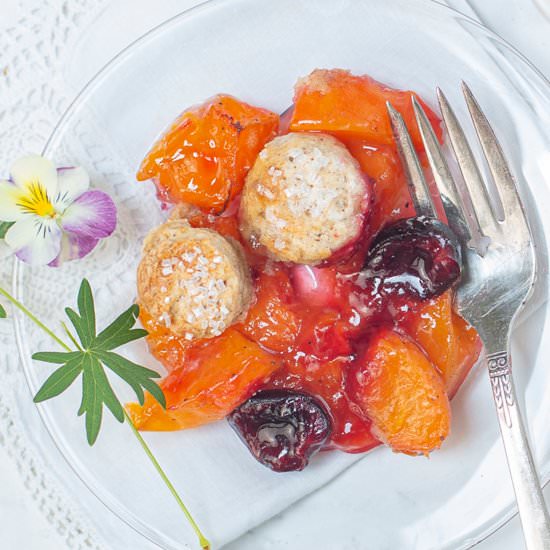 Apricot – Cherry Cobbler - Recipe photo by a zest for life