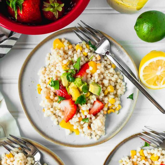 Summer Strawberry Couscous - Recipe photo by sticksscratchkitchen