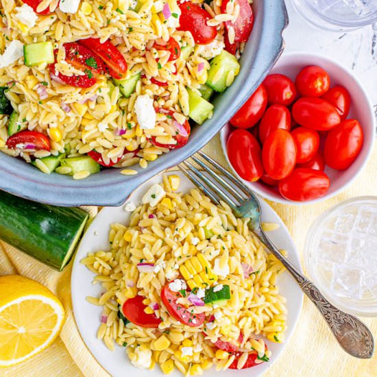 Orzo Pasta Salad - Recipe photo by Flavor Mosaic