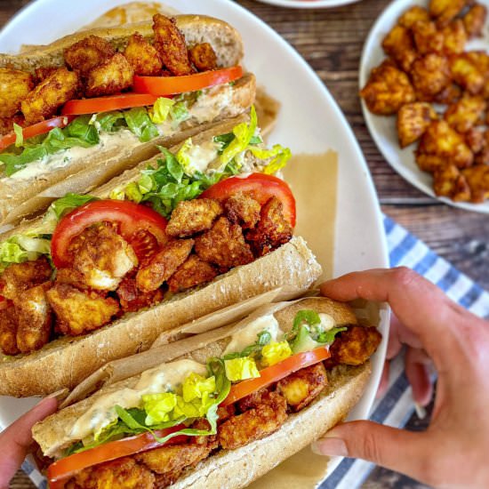 Vegan Tofu Po' Boy Sandwiches - Recipe photo by No Sweat Vegan