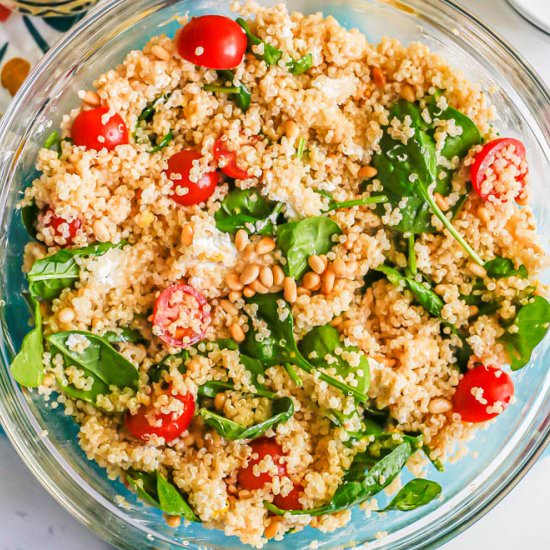 Quinoa salad with spinach - Recipe photo by Family Food on the Table