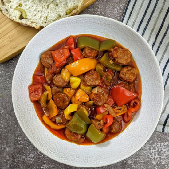 Sausage and Peppers in Tomato Sauce - Recipe photo by mamazilla