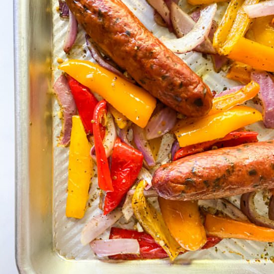 Sheet Pan Sausage and Peppers - Recipe photo by Sugarylogic