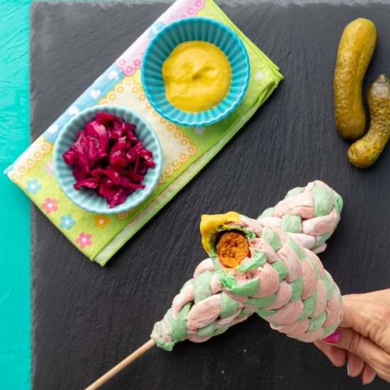 Vegan Hot Dog on a Stick - Recipe photo by vegandollhouse