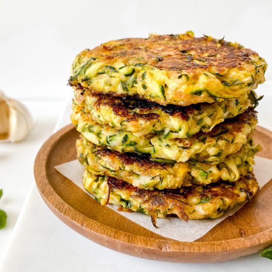 Zucchini and mascarpone fritters - Recipe photo by Low Histamine Kitchen